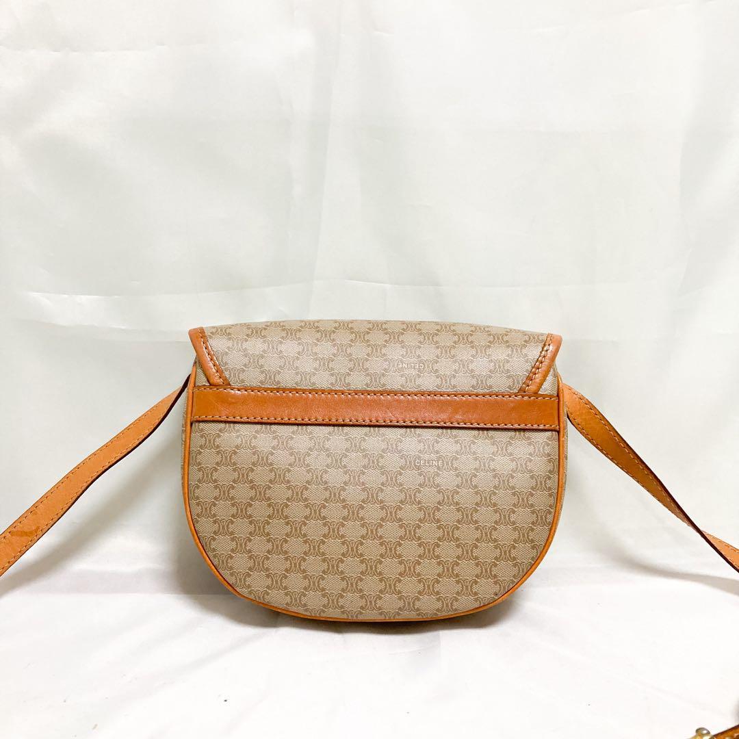 美品 セリーヌ ショルダーバッグ ホワイトマカダム レザー PVC