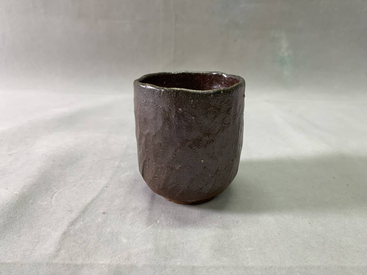 【幻の焼物❗】明治時代　岩手焼　朱泥　煎茶碗　5客　ぐい呑　煎茶道具　湯呑茶碗 8＃B/2263 備前焼 森風来造 湯呑 茶道具 煎茶道具 伝統工芸品 60サイズ