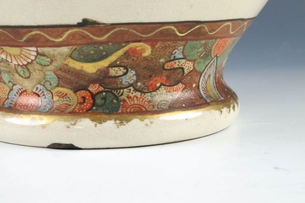 明治期最高峰 大日本美術薩摩焼保土田造 金襴手薩摩蓋付大