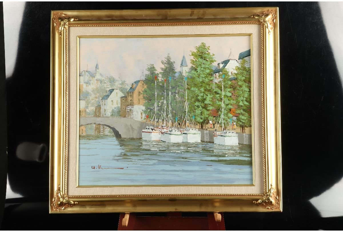 URA]黒沢久『アムステルダム』/油彩F10号/4-9-138 (検索)骨董/絵画