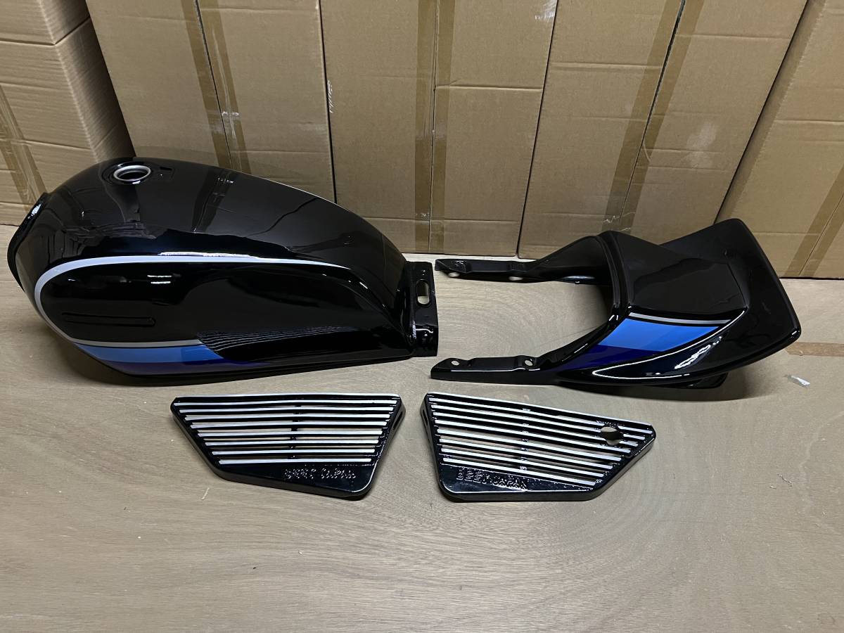 ＸＪ４００　黒×青　外装セット タンク アルフィン テールカウル XJ400 外装セット 黒×青 タンク アルフィン ハネテールカウル