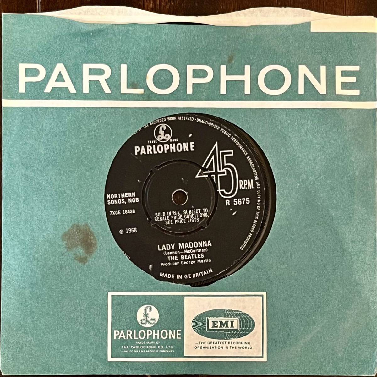 英パーロフォン　THE BEATLES 7inch45rpm Lady Madonna/The inner light ビートルズ　レディ・マドンナ　シングル