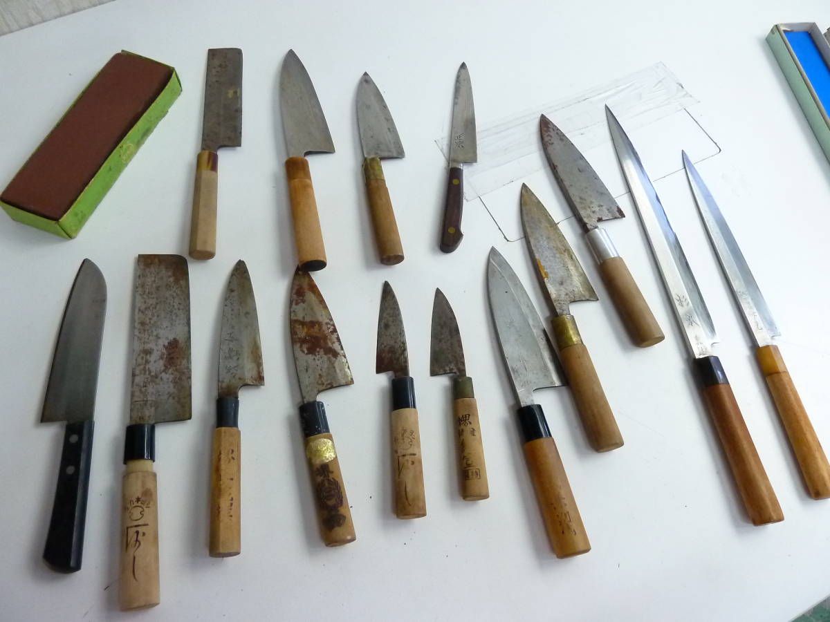 和包丁まとめ売り　8本セット　中古品 中古包丁まとめ 刺身包丁 和包丁 いろいろあり 銘あり無し両方 元昇 孫