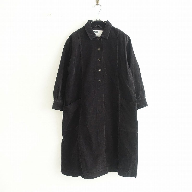 マーガレットハウエル MARGARET HOWELL *コットンコーデュロイシャツワンピース*2ダークブラウン綿(1-2309-143)【12I32】