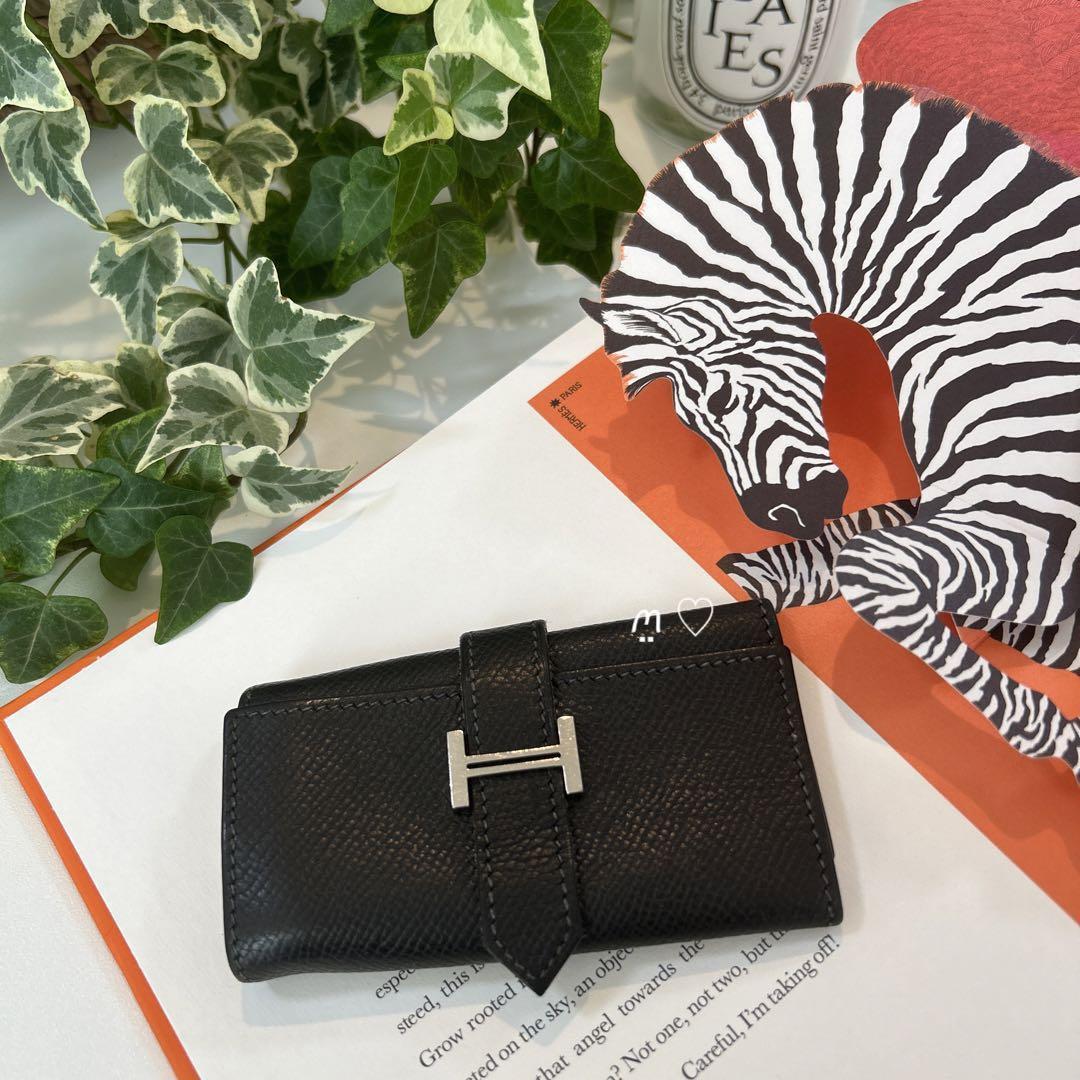 【100%新品，HOT】 HERMES エルメス ベアンキーケース ブラック ノワール シルバー金具 4連 エプソン(服飾小物)｜売買されたオークション情報、yahooの商品情報をアーカイブ公開 - オークファン 服飾小物