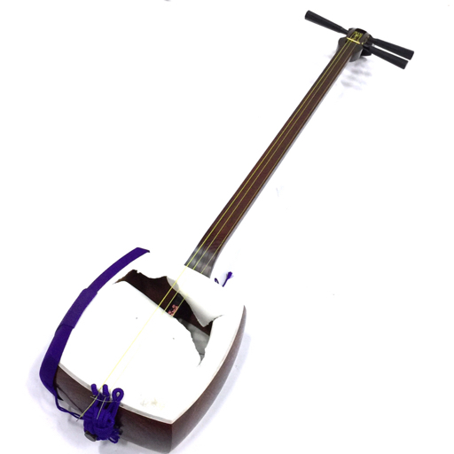 細棹三味線 紅木 金ボソ 綾杉胴 虎目 犬皮 細棹三味線