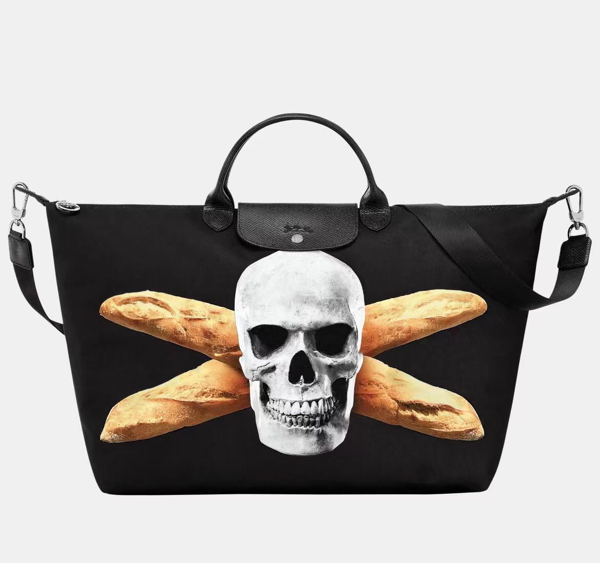 新品】ロンシャン LONGCHAMP X TOILETPAPER S トラベルバッグ ブラック 