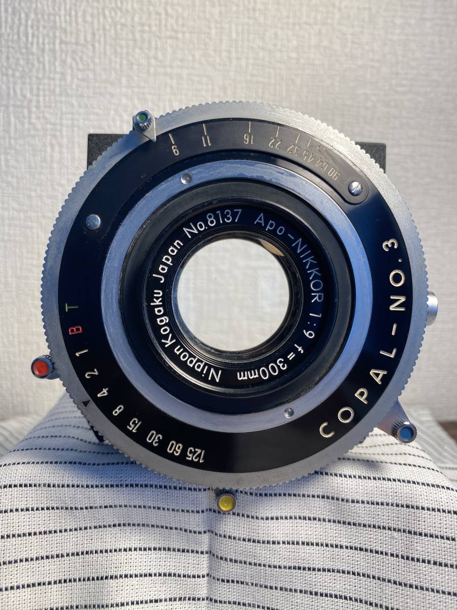 【レア物】Nippon Kogaku Apo-Nikkor 300mm F9 コパル＃3付き　リンホフボード【大型カメラ用】