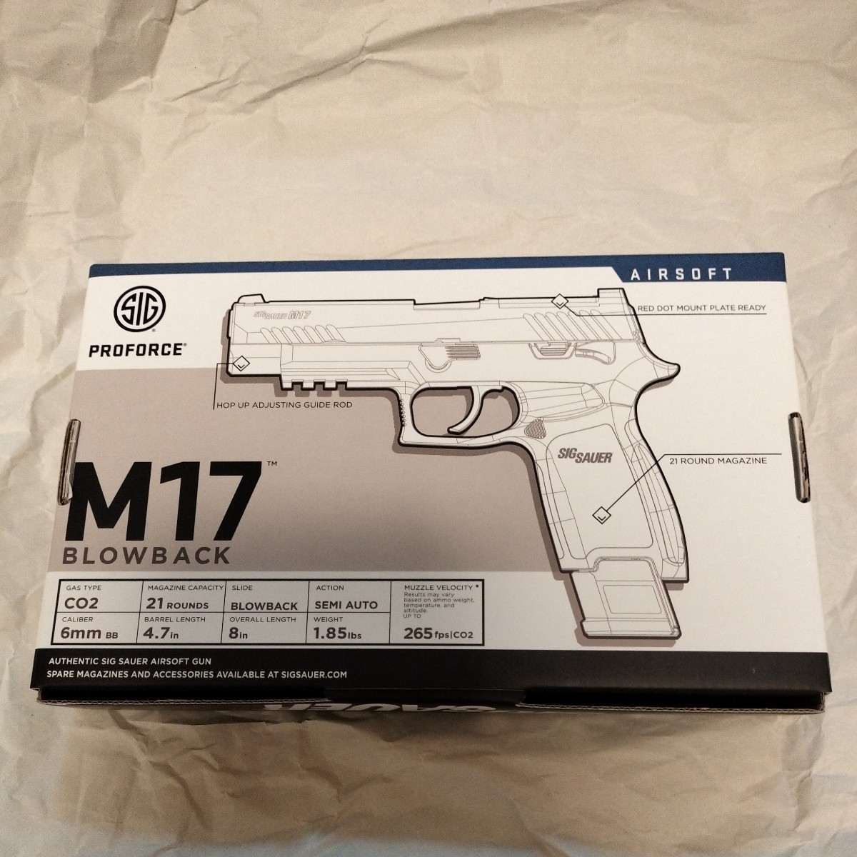 新品未使用 CO2ガスガン SIG SAUER Proforce M17 ガスブローバック BK 
