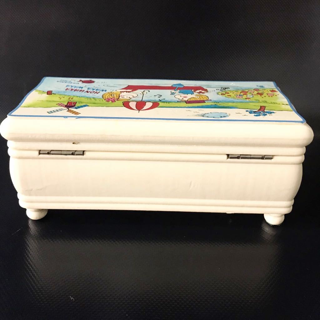 当時物] 水森亜土ちゃん オルゴール 木製 アクセサリーケース