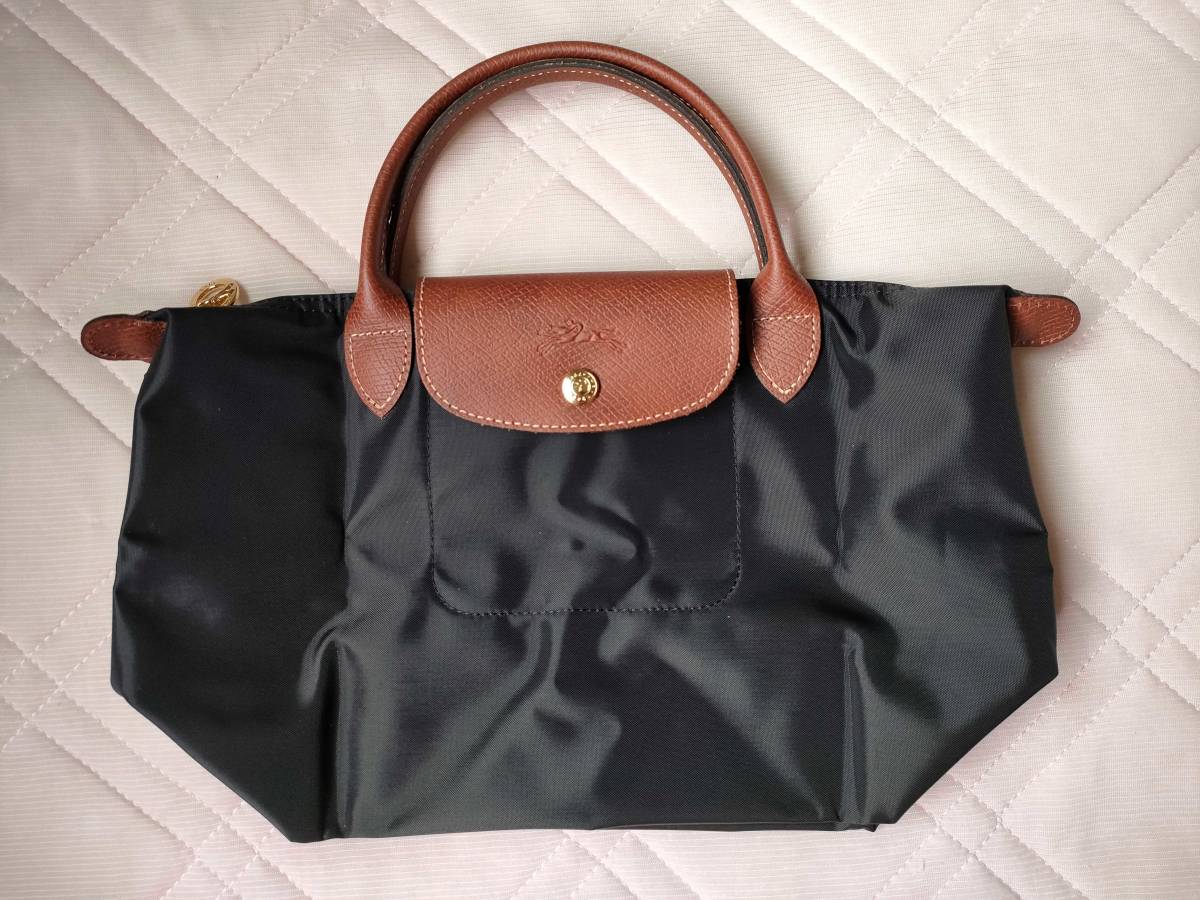 送料無料 新品/未使用 ロンシャン ル プリアージュ オリジナル S トップハンドルバッグ ブラック/黒 定価17，600円/高島屋購入/ナイロン素材