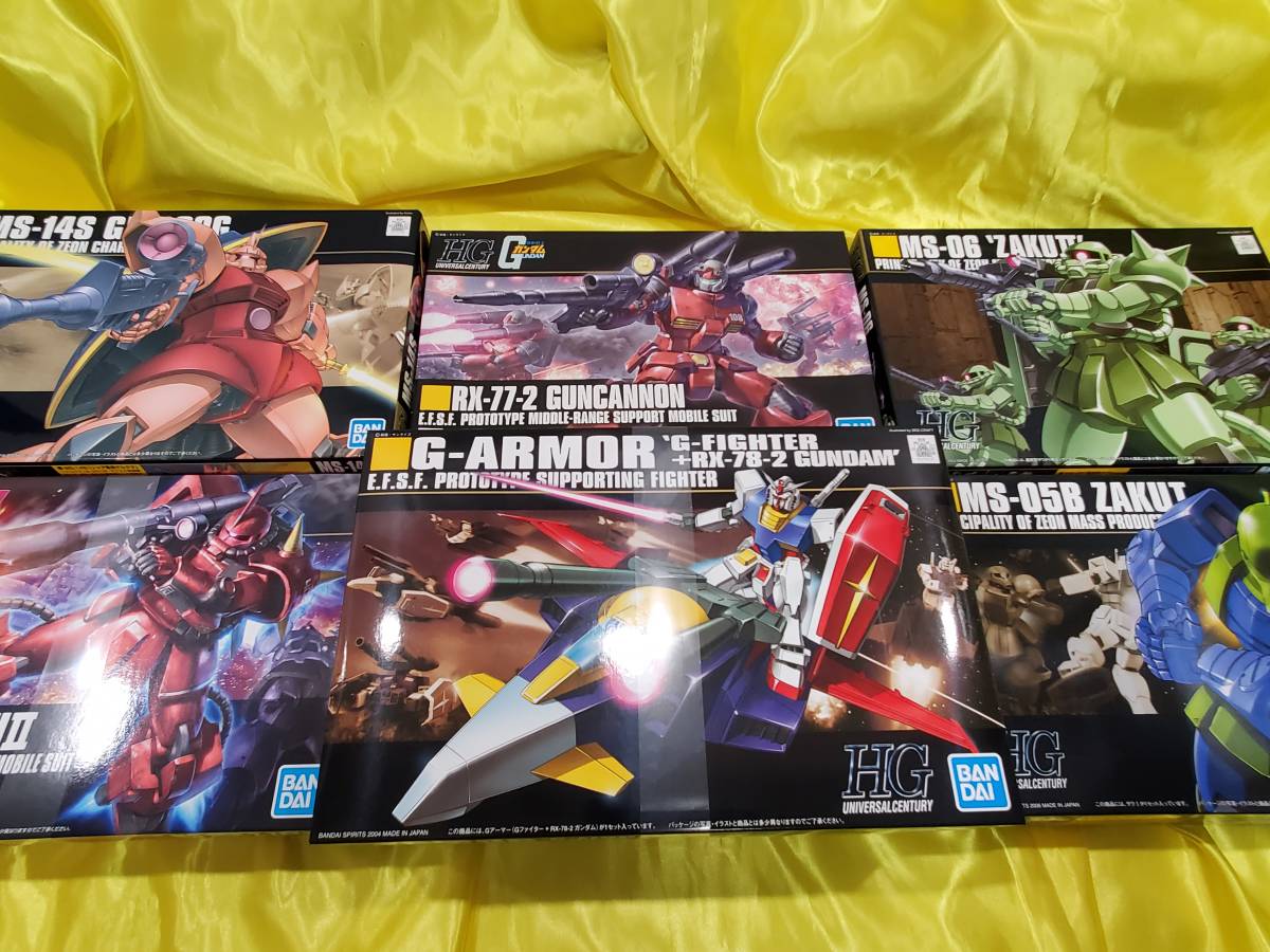 セール，最新作 未組品 バンダイ ガンプラ HGUC 1/144 6個セット Gアーマー/シャア専用ゲルググ/ザクⅡ/旧ザク/ジョニーライデン専用ザク他(機動戦士ガンダム)｜売買されたオークション情報、yahooの商品情報を 機動戦士ガンダム