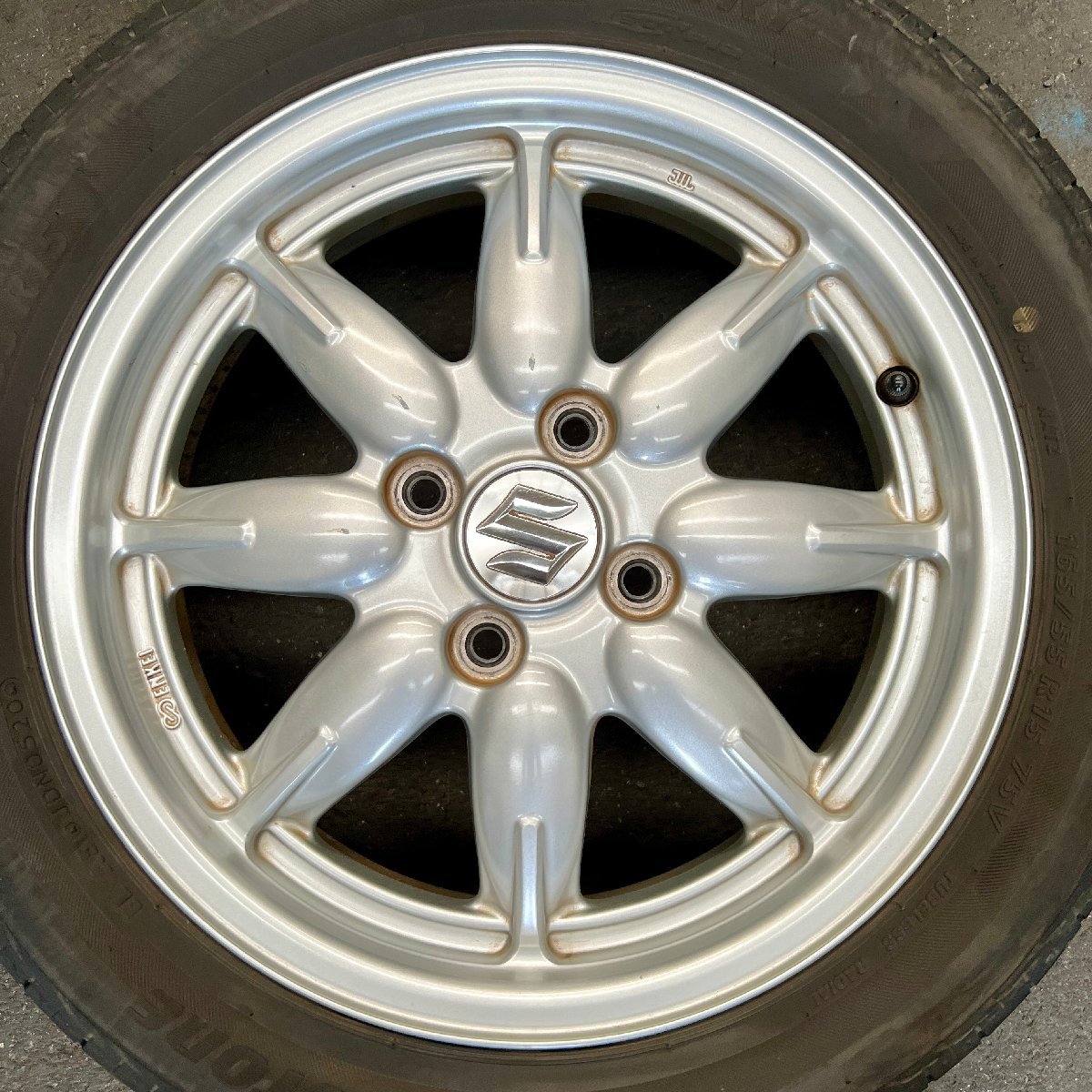 タイヤ付き純正ホイール4本セット　アルト　HA36S　74P5-545　シルバー　15×4 1/2J　+45　100　4穴　165/55R15　2020年製　2ミリ
