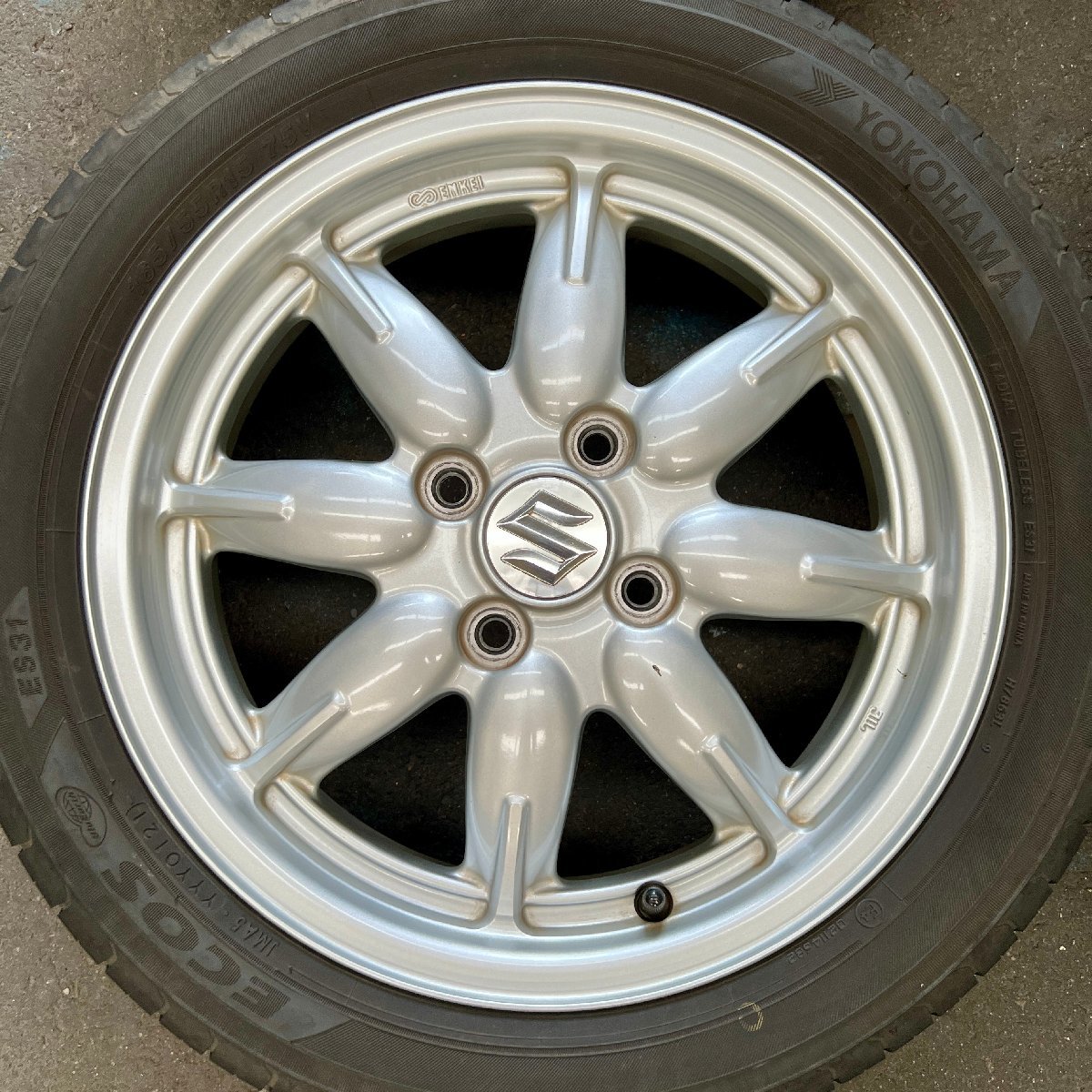 タイヤ付き純正ホイール4本セット　アルト　HA36S　74P5-545　シルバー　15×4 1/2J　+45　100　4穴　165/55R15　2020年製　2ミリ