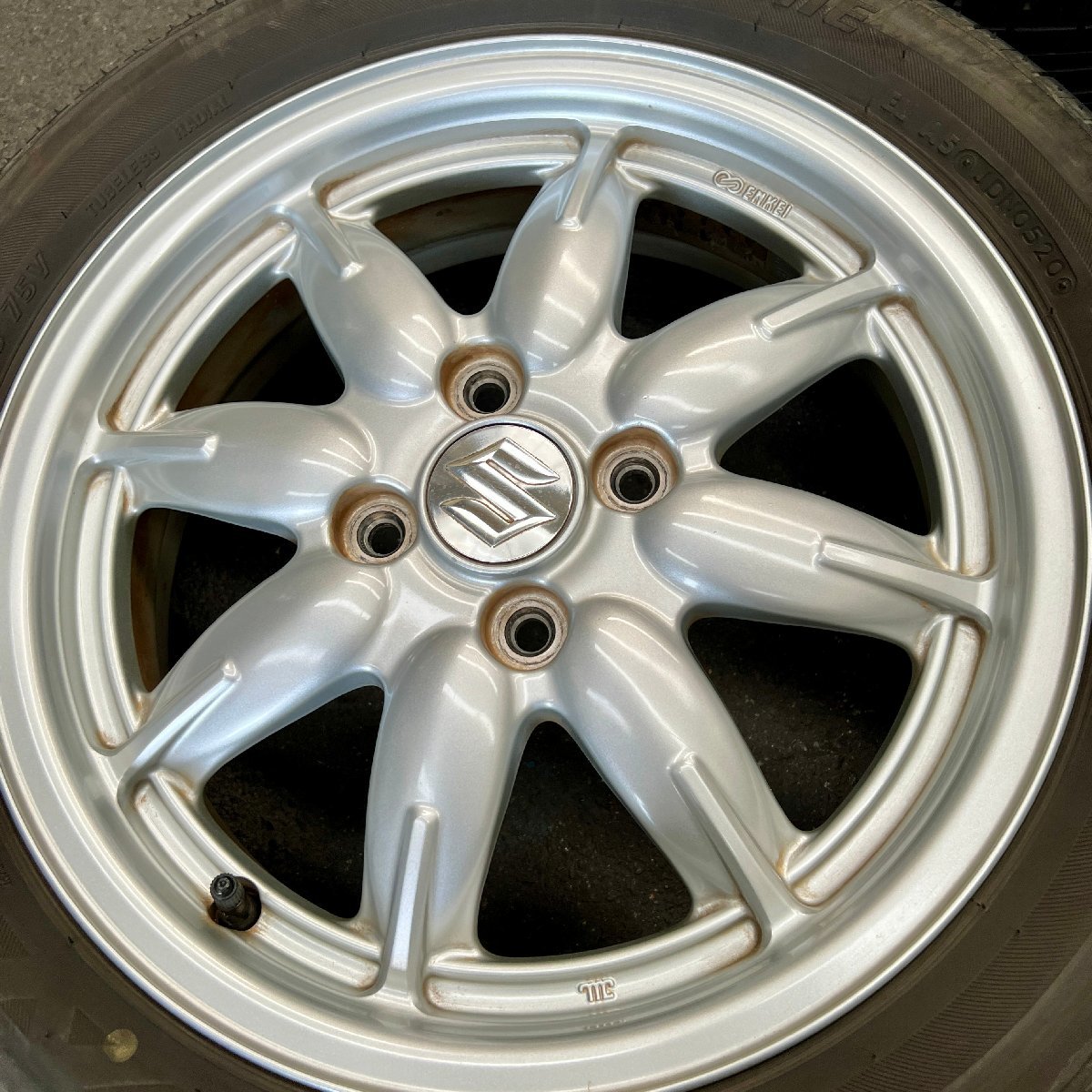 タイヤ付き純正ホイール4本セット　アルト　HA36S　74P5-545　シルバー　15×4 1/2J　+45　100　4穴　165/55R15　2020年製　2ミリ