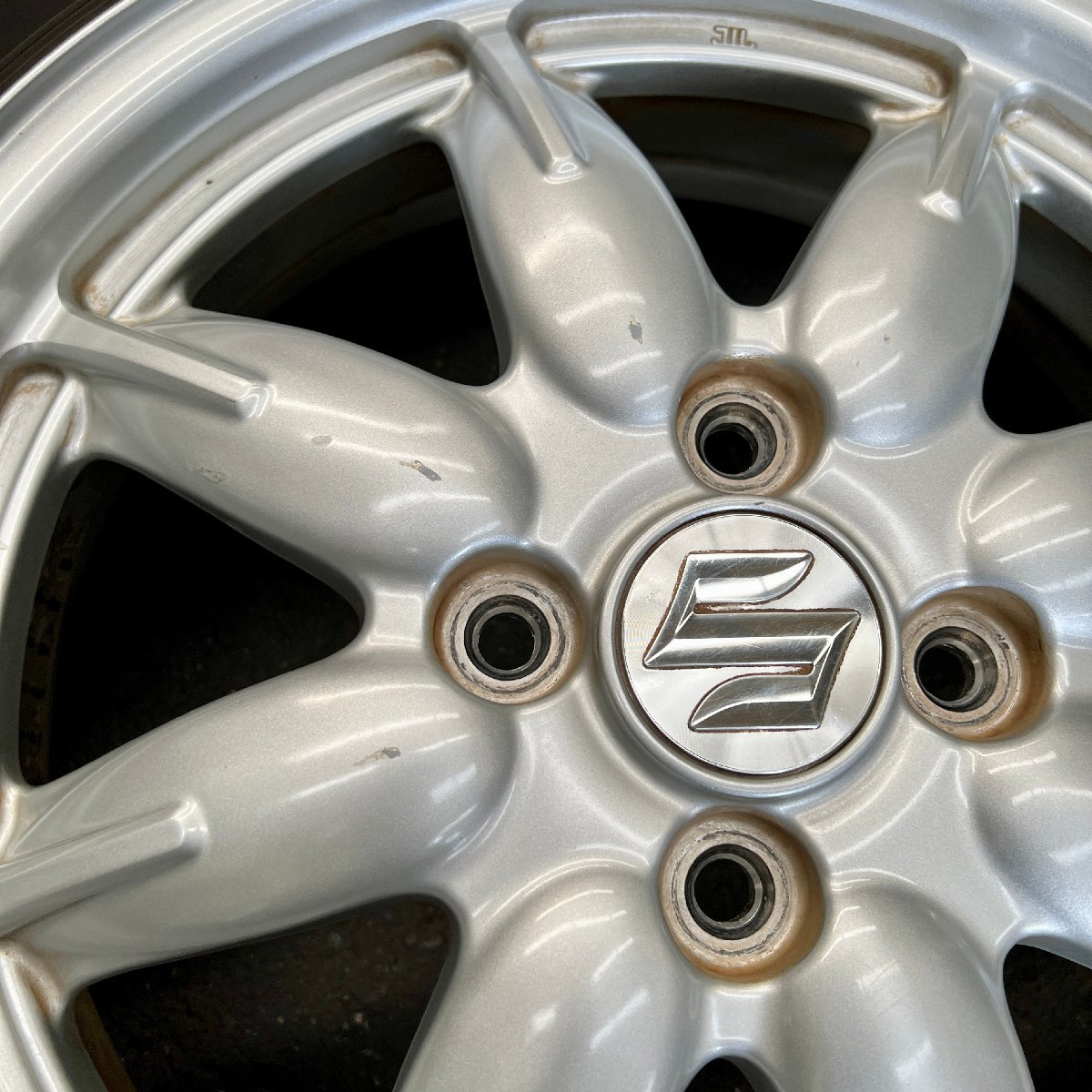 タイヤ付き純正ホイール4本セット　アルト　HA36S　74P5-545　シルバー　15×4 1/2J　+45　100　4穴　165/55R15　2020年製　2ミリ