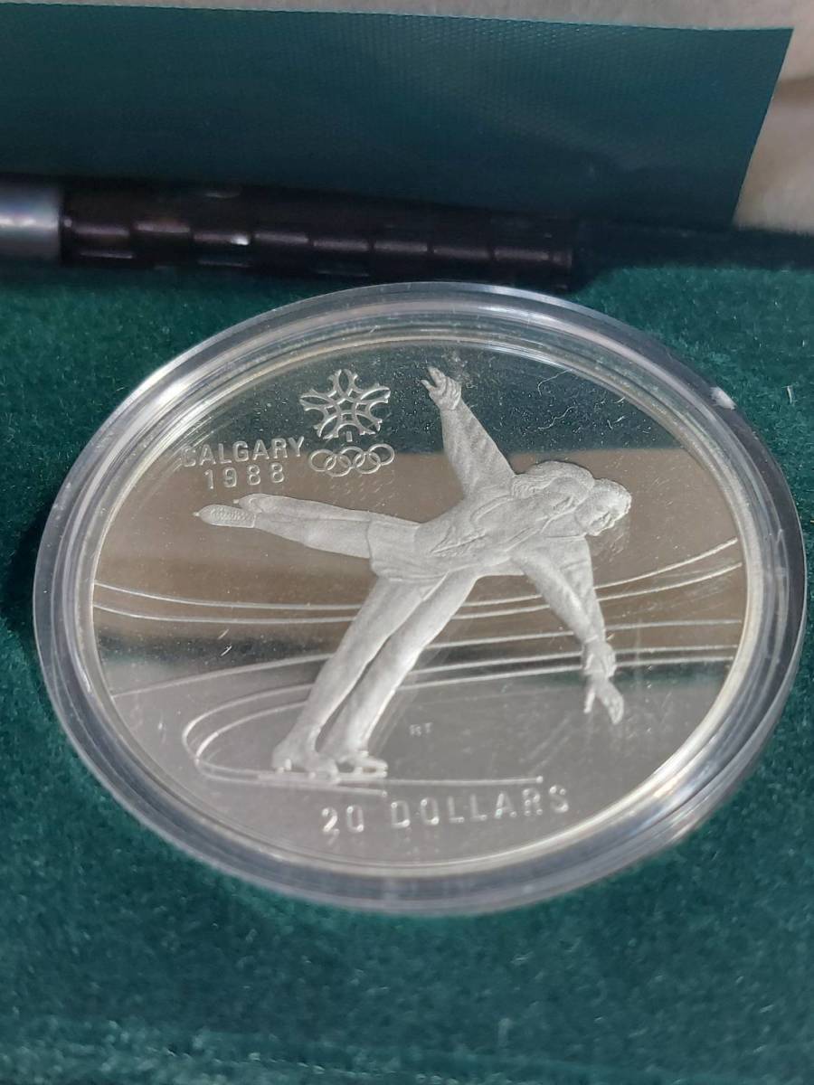 記念銀貨 銀貨 カナダ 1987 1988 カナダ冬季オリンピック 20 DOLLARS ケース付
