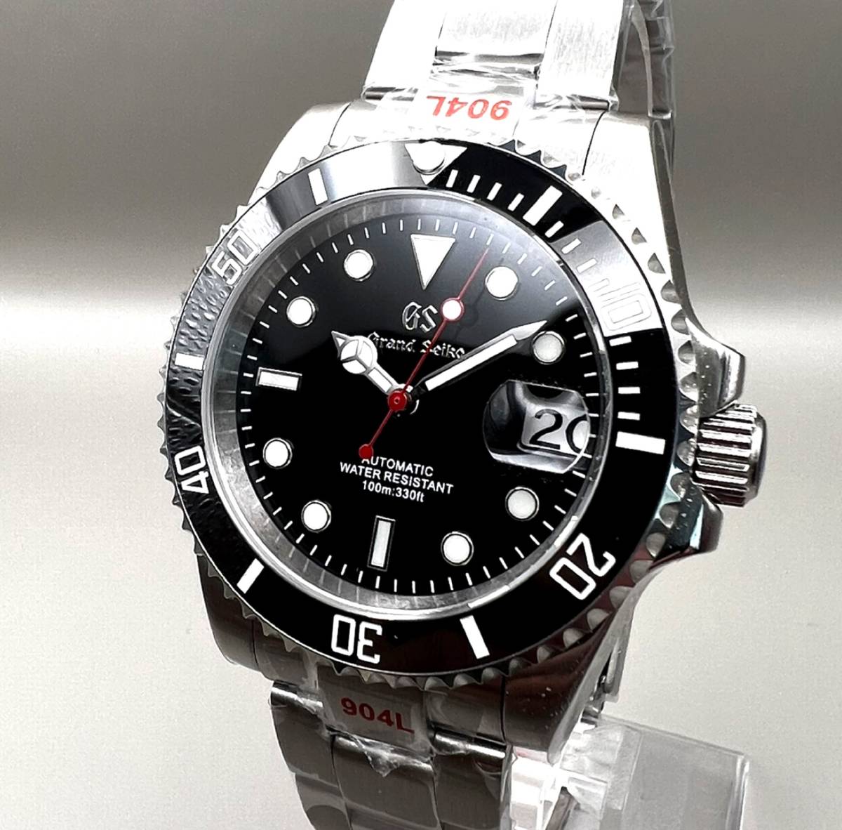SEIKO MOD NH35 カスタム ブラック 赤針 40mm マリーナ ダイバーズ