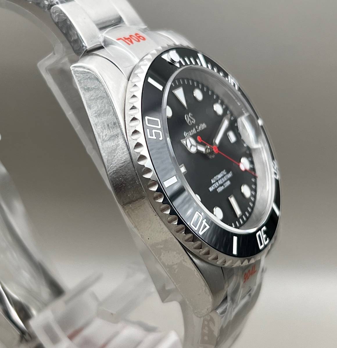 SEIKO MOD NH35 カスタム ブラック 赤針 40mm マリーナ ダイバーズ