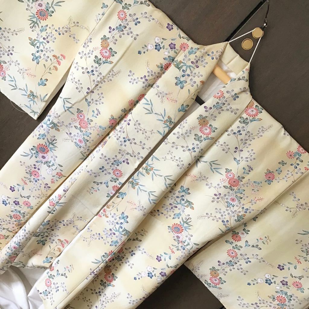 小紋♪正絹ちりめん生地♪裄68♪誂え♪しつけ糸付♪素敵♪高級感