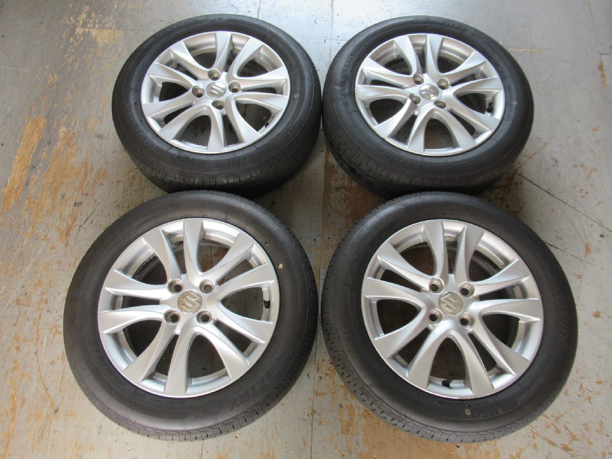 (C03057-A) ソリオ ハイブリッド (MA36S) スズキ 純正 15インチ アルミ タイヤ 4本 4H 100 5J +45 BRIDGESTONE NEXTRY 165/65R15