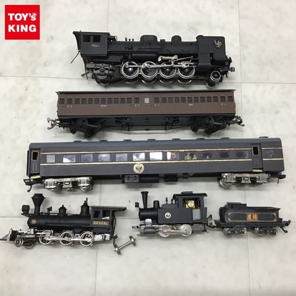 1円〜 ジャンク メーカー不明 HOゲージ D50380 BENKEI 蒸気機関車 客車