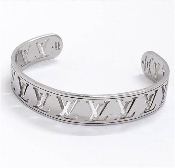 良品 ルイヴィトン バングル ジョンクマルチ LV M63651 シルバー LOUIS VUITTON