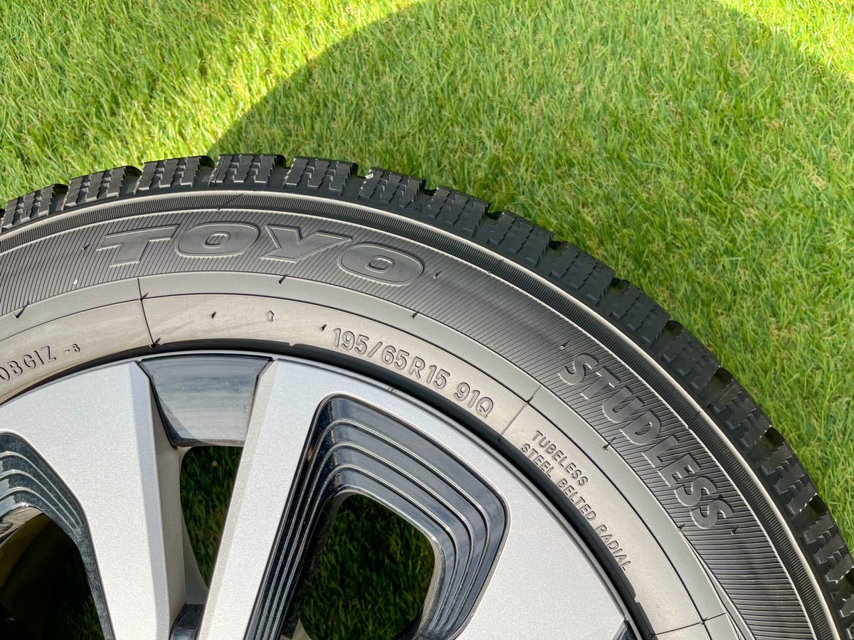 50 プリウス 純正 195/65R15 PCD100 5穴 スタッドレスタイヤ ホイール 
