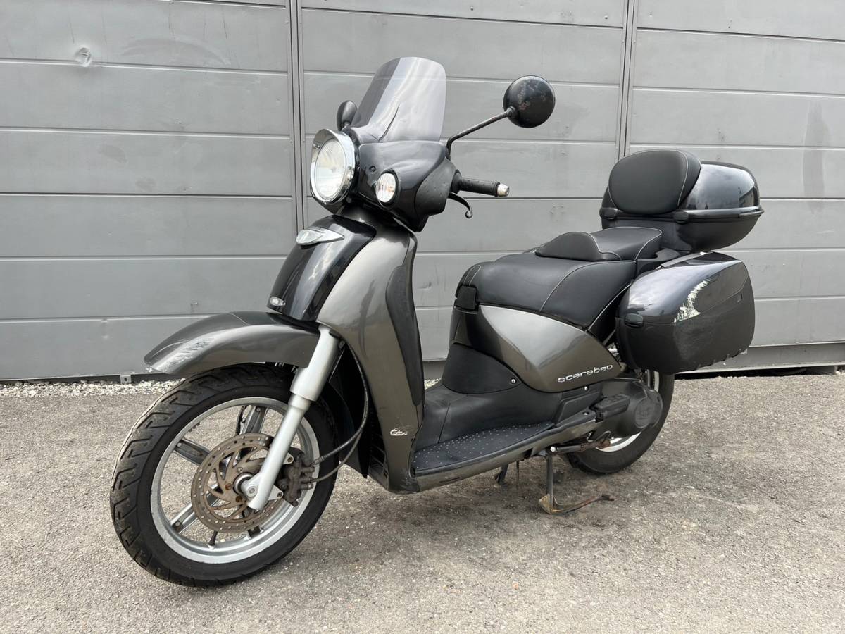 神戸明石発！アプリリア scarabeo250(ZD4TDB0815S)タイヤが大きいので安定感抜群！整備されて通勤通学やツーリング等に！検ジレラランナー