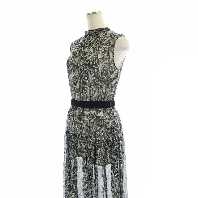 アナイ ANAYI 22AW モノトーンペイズリーティアードワンピース ロング