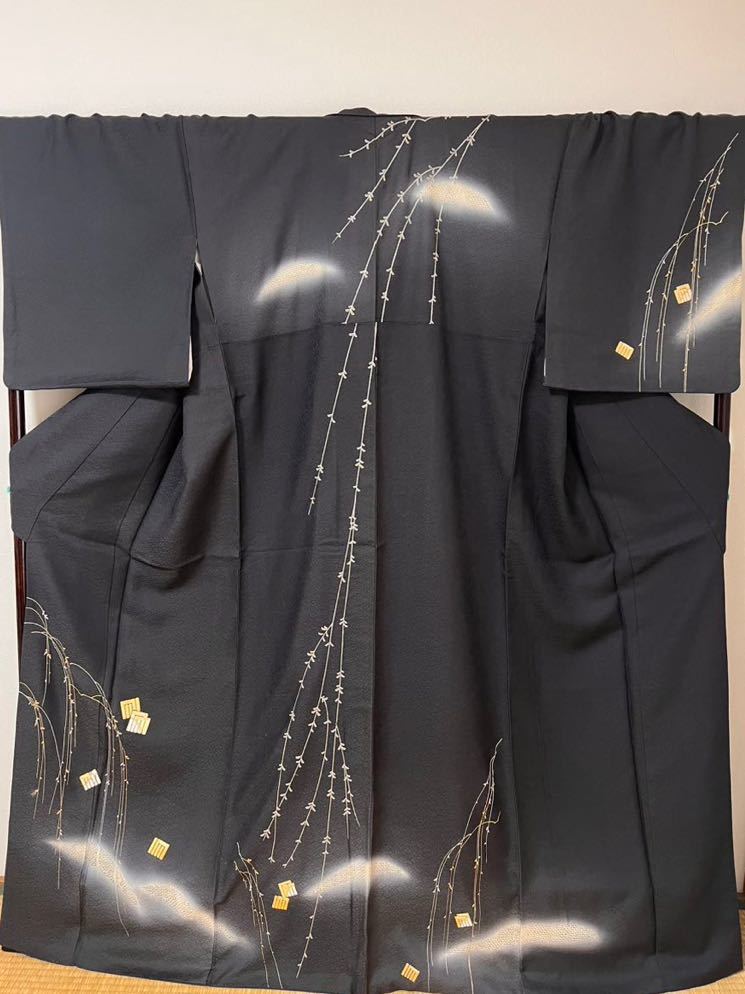 逸品 付け下げ 刺繍 汕頭刺繍 金銀彩 パールトーン加工 着物 正絹 訪問