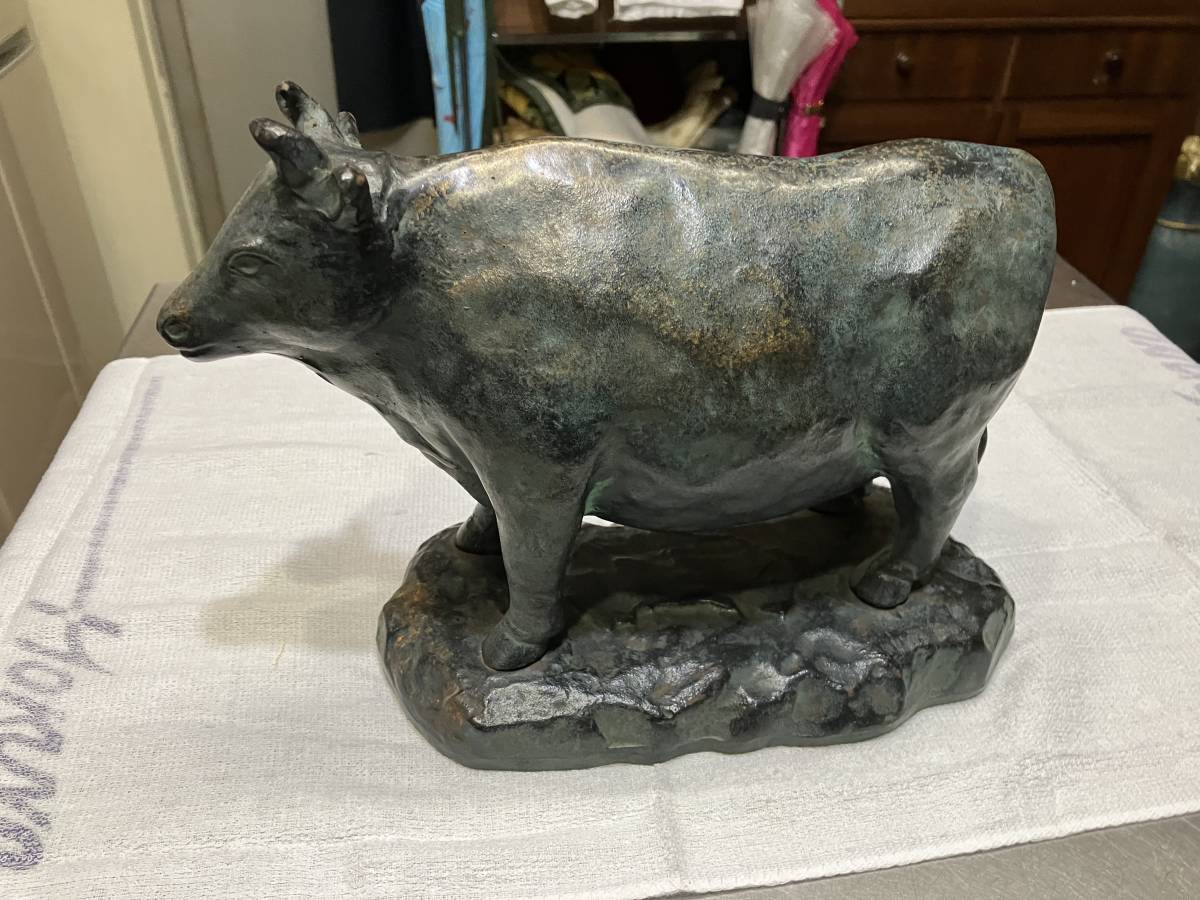 古い時代の鉄鋳物製牛部位名称 鉄製 鋳物製 重量約3，9kg 肉の部位
