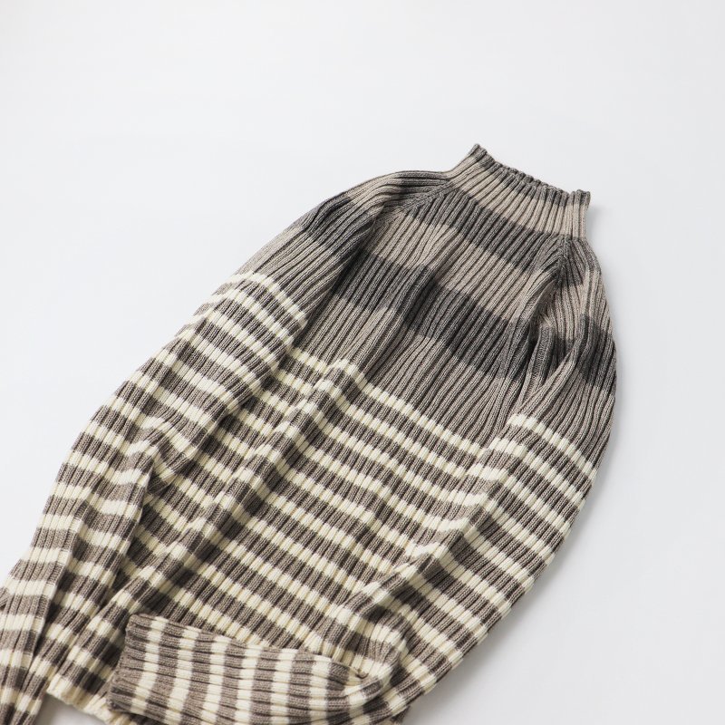 美品 プリスティン PRlSTlNE コットンヤク ボーダーニットプルオーバー M/ベージュ系 トップス【2400013548663】