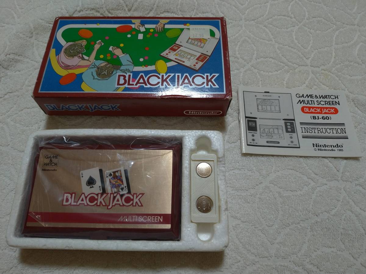 ニンテンドー ゲームウォッチ ブラックジャック BlackJack BJ-60 美品】任天堂ゲームウォッチ ブラックジャック海外版 箱説付☆Nintendo
