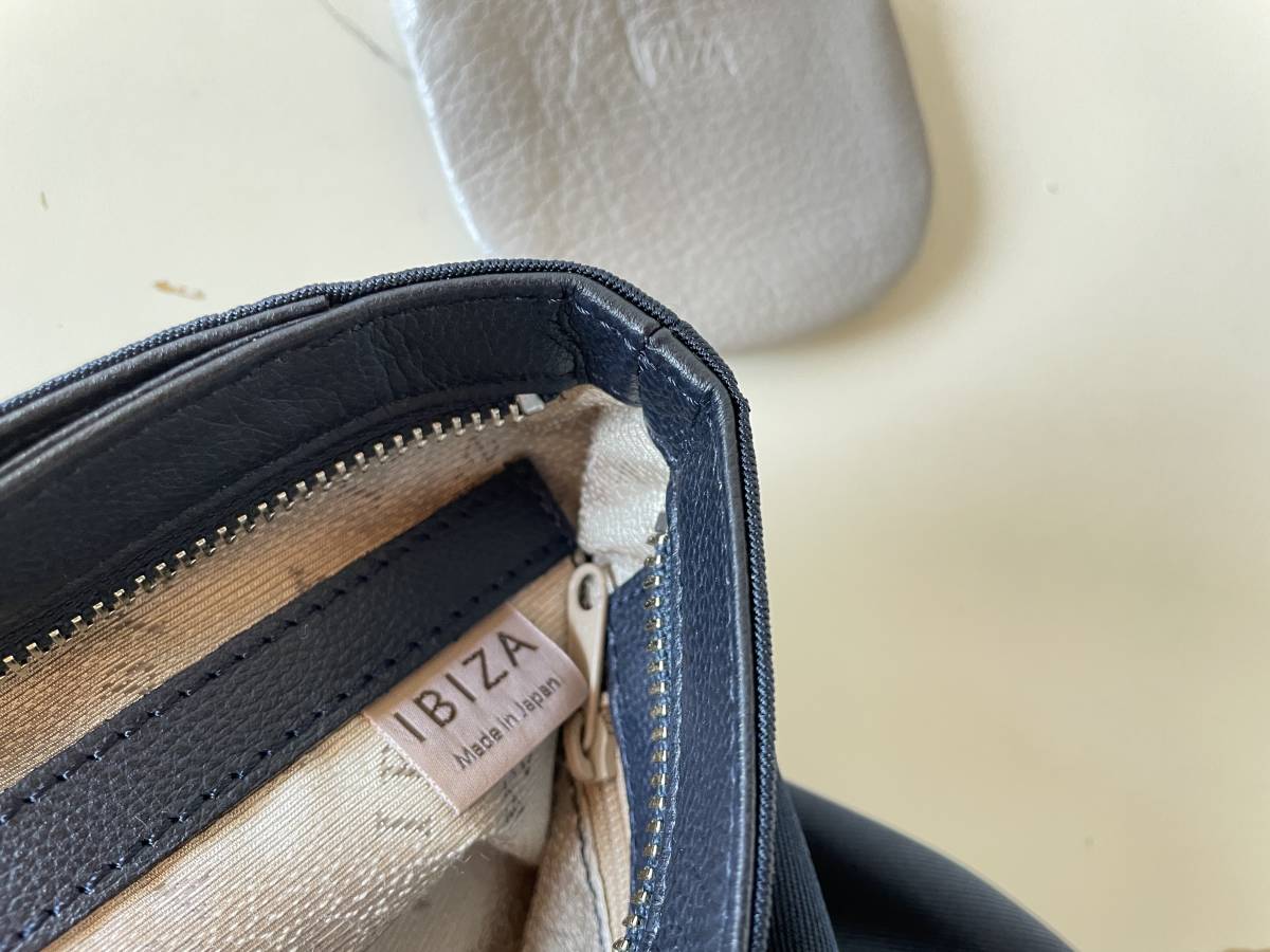 極美品◎日本製 IBIZA イビサ レザー×ナイロンバッグ ハンドバッグ  