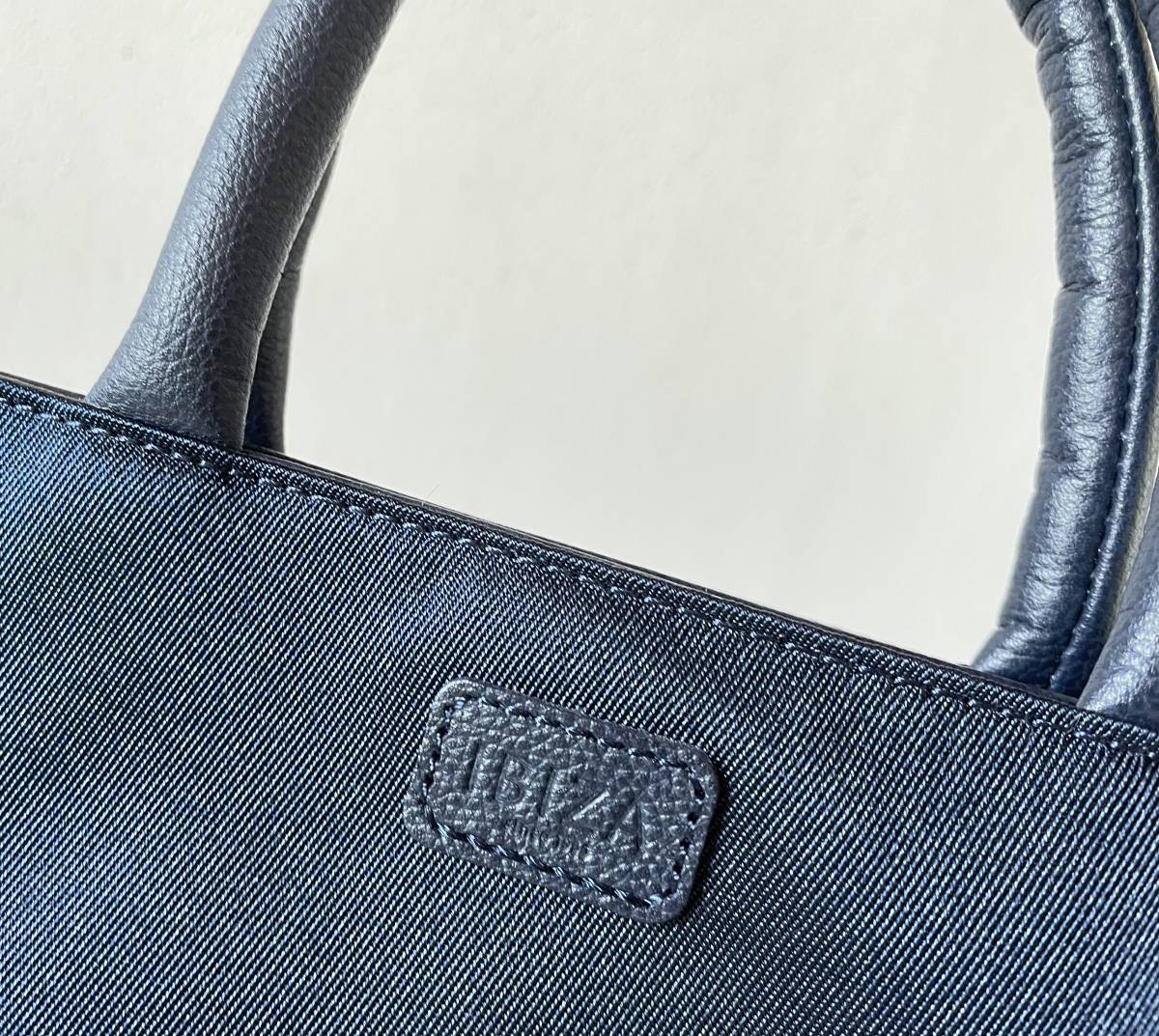 極美品◎日本製 IBIZA イビサ レザー×ナイロンバッグ ハンドバッグ  
