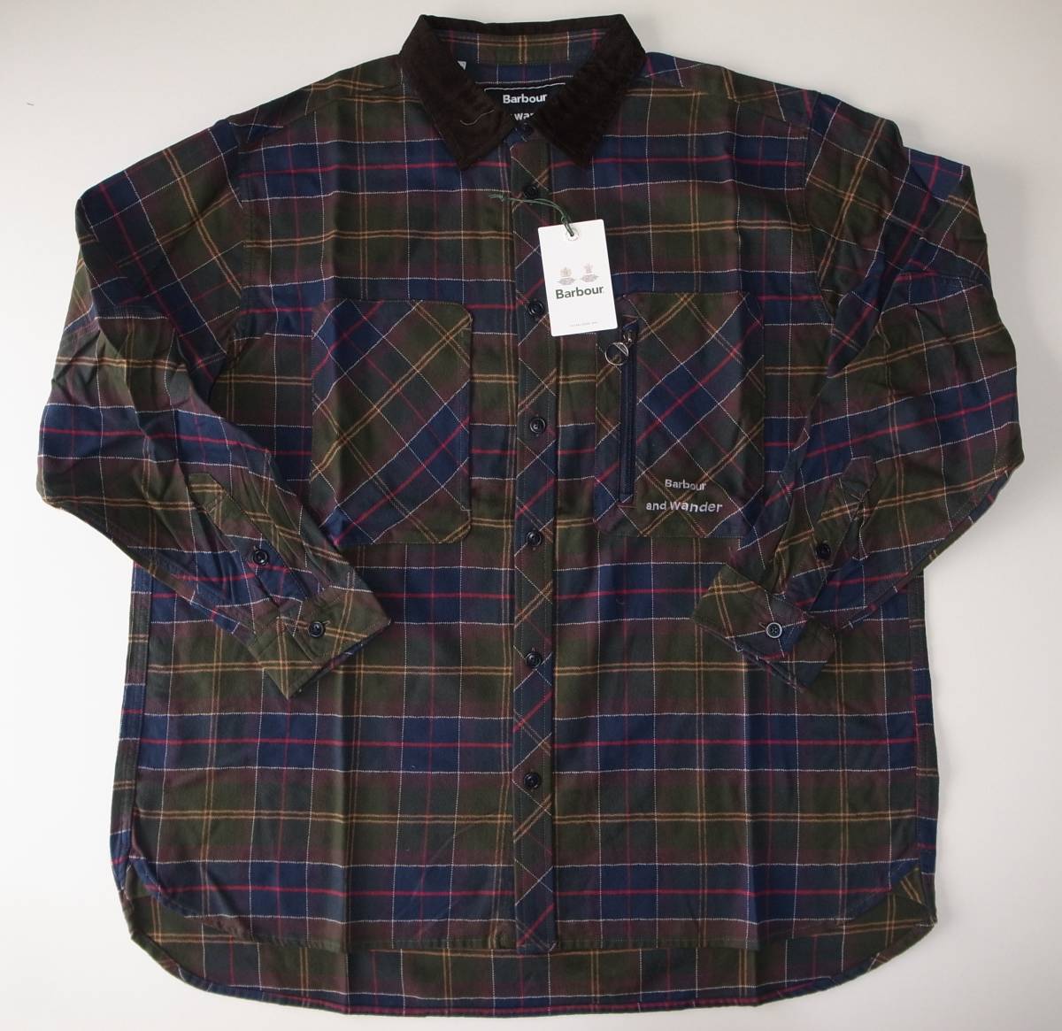 Barbour × and wander tartan shirt タータン シャツ sizeL 22AW