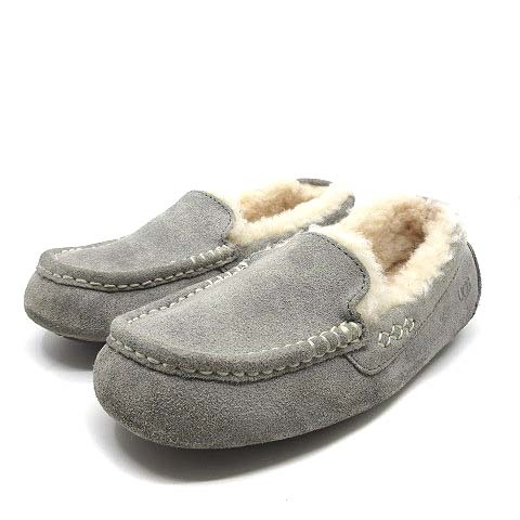 アグ オーストラリア UGG australia アンスレー ANSLEY ムートン モカシン シューズ ローファー スリッポン 1106878 ライトグレー 25cm