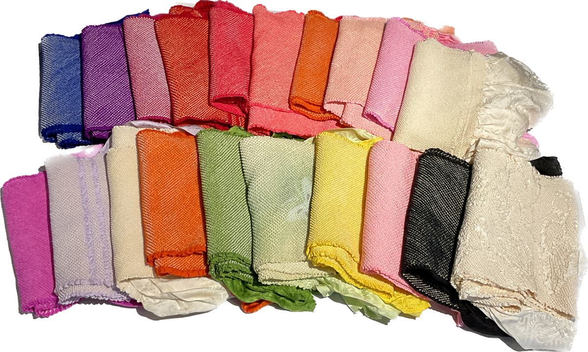 1006A 未使用 帯揚げ 大量 20枚 まとめて 正絹 絞り 着付け 着物 振袖  