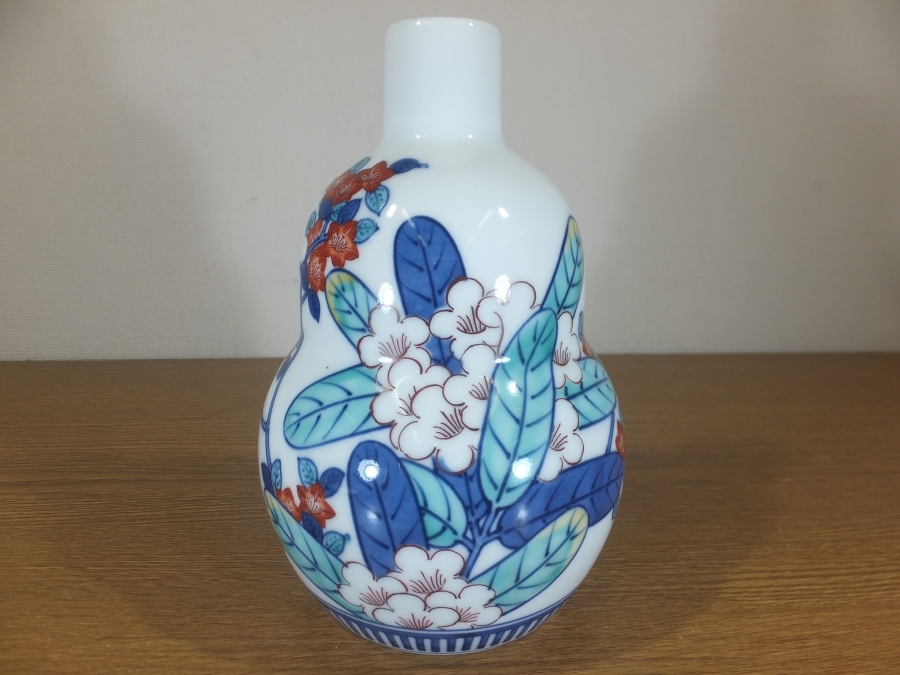工芸品 ◎【真作保証】 12代 今泉今右衛門 錦芙蓉絵花瓶