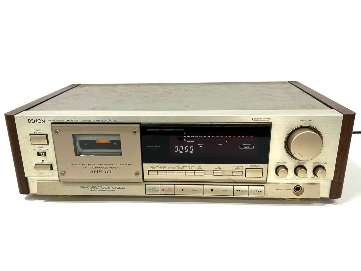 希少】DENON デノン DR-70 ステレオカセットデッキ リモコン付き DENON