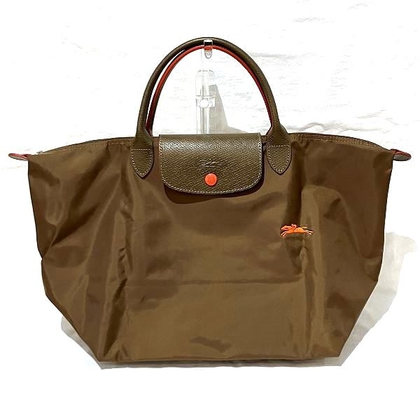 ロンシャン ル プリアージュ M カーキ ナイロン バッグ トートバッグ レディース☆0327
