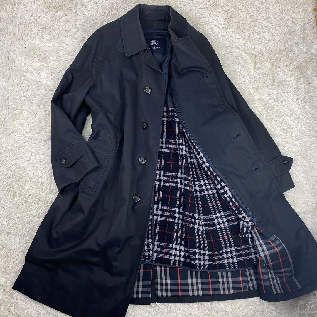 BURBERRY LONDON カシミヤ混 ミドル丈 ステッチコート バーバリー