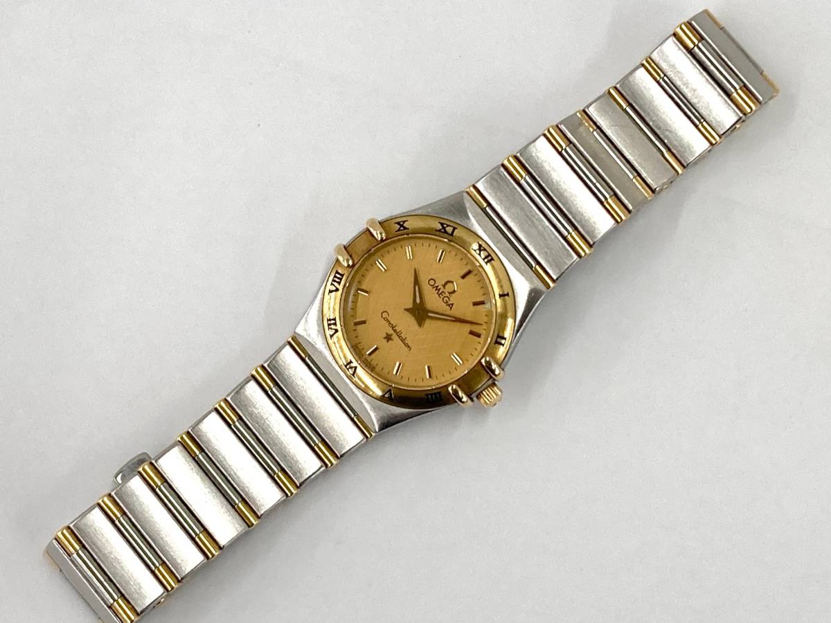 1円～【電池交換済!】OMEGA /オメガ K18/SS コンステレーション レディス Constellation