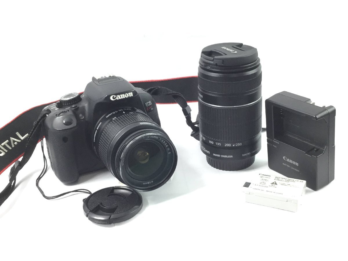 デジタル 一眼カメラ キャノン EOS Kiss X6i ボディ＆レンズx2本 撮影 