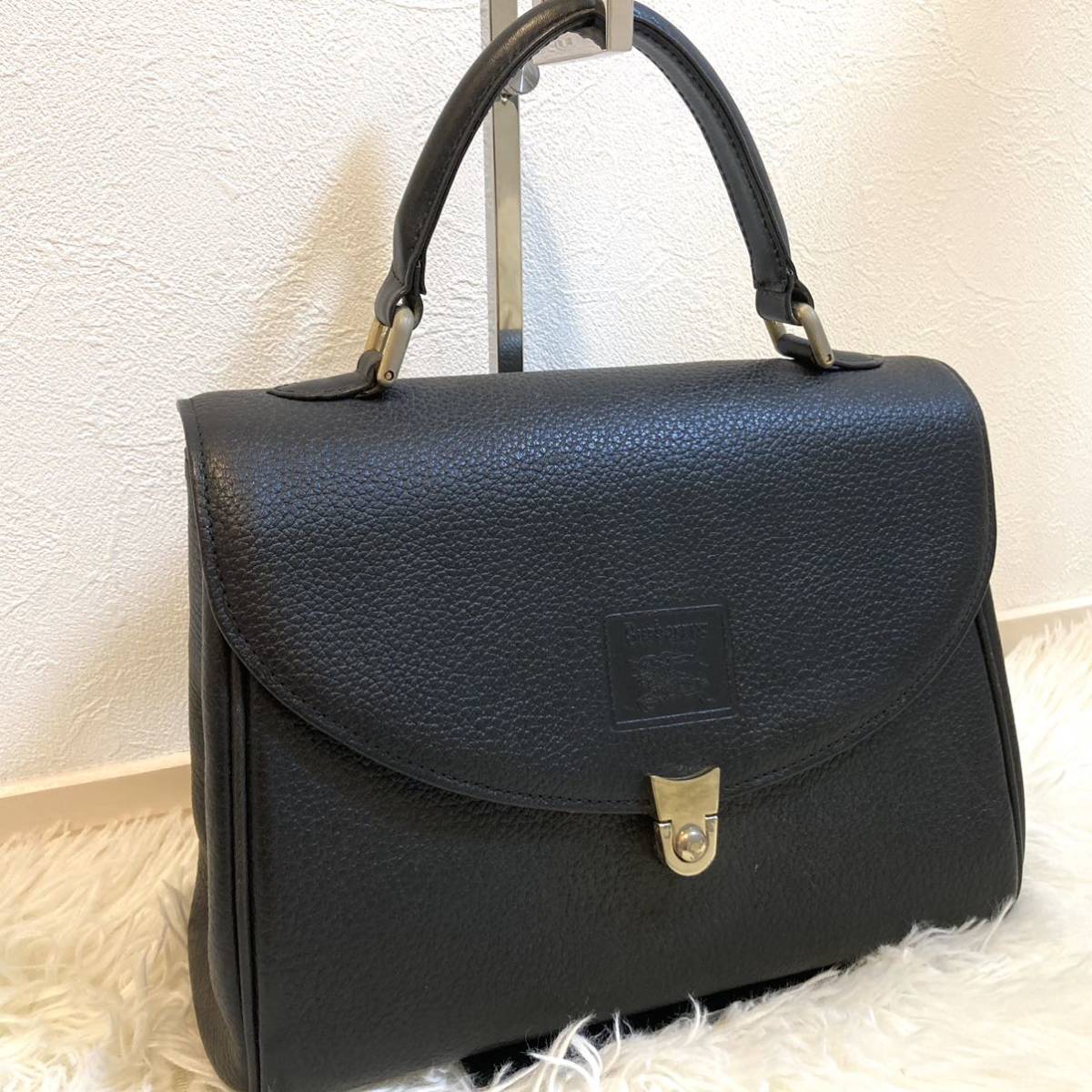 バーバリーブルーレーベル ナイロン × レザー ハンドバッグ 美品 