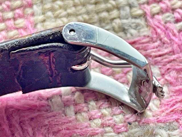 1000円スタート 中古美品 純正ロレックス ステンレス 尾錠 16mm 刻印あり 背ワニベルト付きジャンク