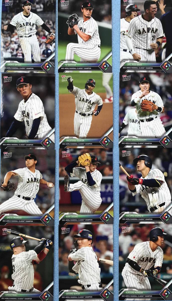 2023 TOPPS NOW WBC 侍ジャパン 優勝記念 12枚セット 大谷 佐々木 山本 村上 ヌートバー 吉田　他　【最終出品】