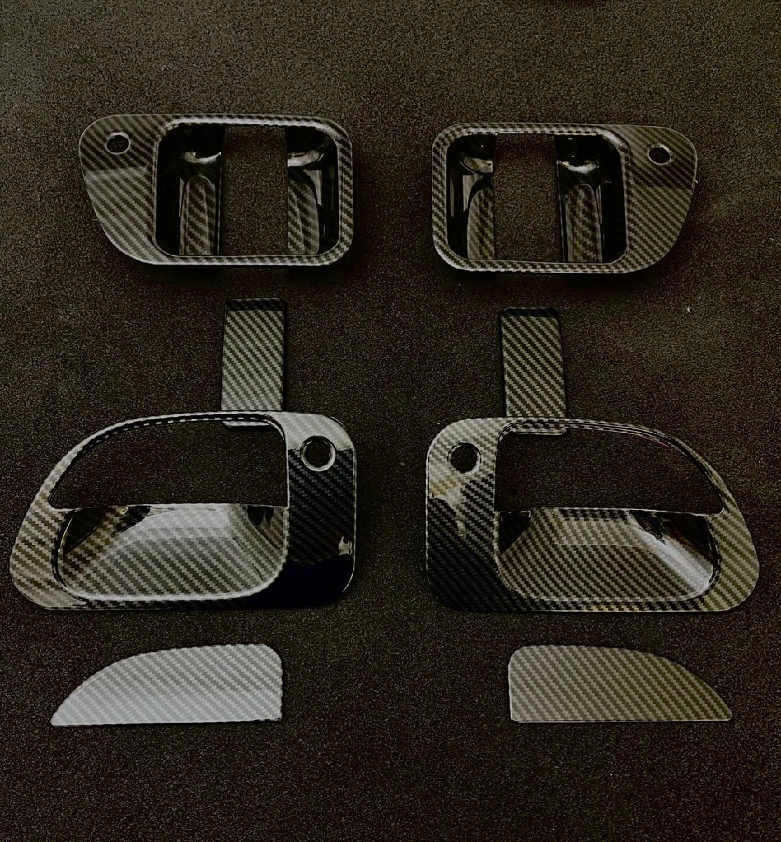 スポーティ全開♪ カーボン ルック ドアハンドル カバー 三菱 デリカスペースギア 全年式対応