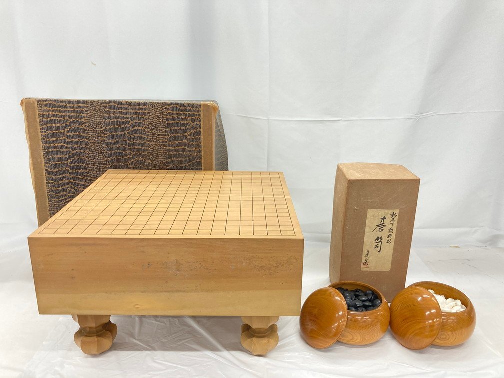 本桂｜碁盤30号脚付 碁盤セット 碁盤・碁石 白黒【BJAH3018】 3点